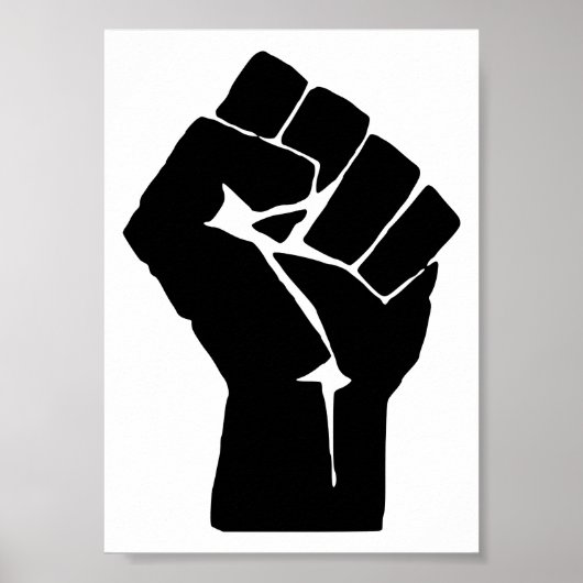 Erhobene schwarze Faust - Widerstand Protest Poster (Vorne)