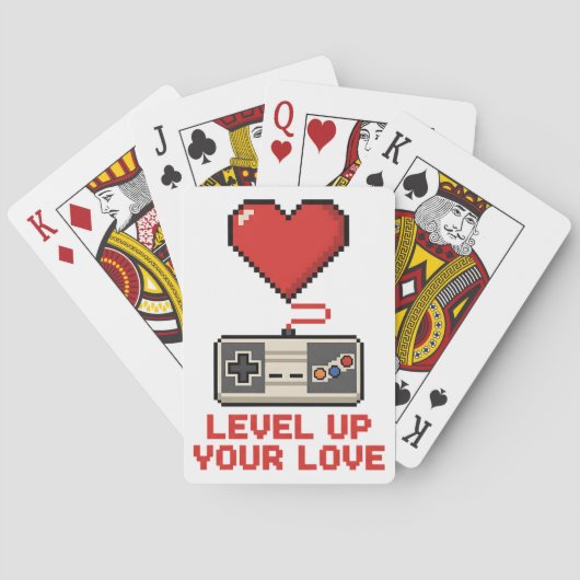Erhöhe Deine Liebe, Retro-Pixel-Gaming-Design Spielkarten (Rückseite)