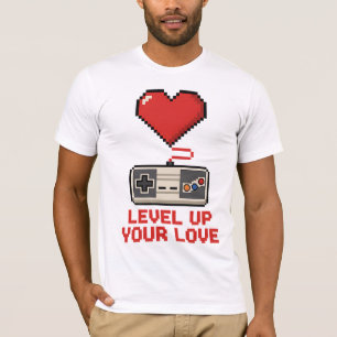 Erhöhe Deine Liebe, Retro-Pixel-Gaming-Design T-Shirt