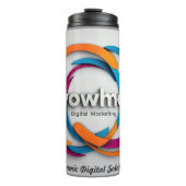 "Erhöhen. Engage. Excel." Thermosbecher (Vorderseite)