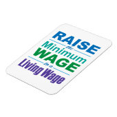 Erhöhen Sie den Mindestlohn auf einen Lebenslohn Magnet (Linke Seite)