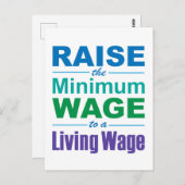 Erhöhen Sie den Mindestlohn auf einen Lebenslohn Postkarte (Vorne/Hinten)