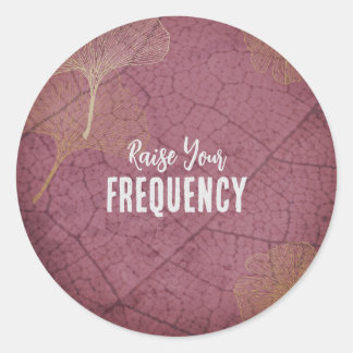 Erhöhen Sie Ihr Frequenzangebot für Ginkgo-Blätter Runder Aufkleber