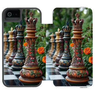 Erhöhen Sie Ihr iPhone-Spiel mit einem Schach-Insp Incipio Watson™ iPhone 5 Geldbörsen Hülle