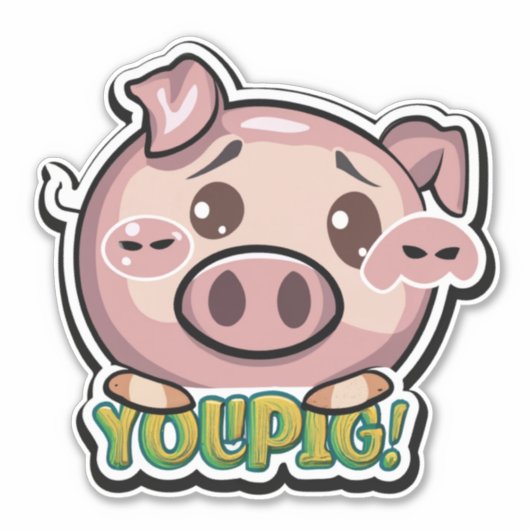Erhöhen Sie Ihr Sticker-Spiel mit den Schweinekleb Aufkleber (Vorderseite)