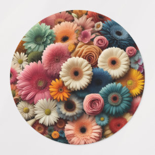Erhöhen Sie Ihre Raumfarbe Gerbera Daisy Floral Etiketten