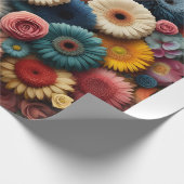 Erhöhen Sie Ihre Raumfarbe Gerbera Daisy Floral Geschenkpapier (Ecke)