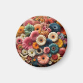 Erhöhen Sie Ihre Raumfarbe Gerbera Daisy Floral Magnet (Vorne)