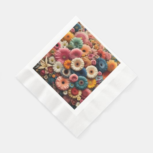 Erhöhen Sie Ihre Raumfarbe Gerbera Daisy Floral Serviette (Ecke)