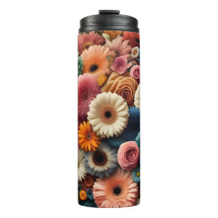 Erhöhen Sie Ihre Raumfarbe Gerbera Daisy Floral Thermosbecher