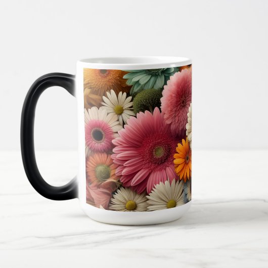 Erhöhen Sie Ihre Raumfarbe Gerbera Daisy Floral Verwandlungstasse (Links)