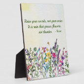 Erhöhen Sie Ihre Wörter Zitat Wasserfarben Wildblu Fotoplatte (Seite)