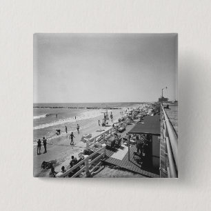 Erhöhte Ansicht der Promenade und des Strandes B& Button