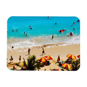 Erhöhte Ansicht der Waikiki-Strandszene, Honolulu Magnet