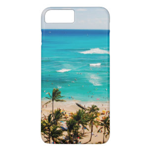 Erhöhte Ansicht einer Szene am Waikiki-Strand, Hon iPhone 8 Plus/7 Plus Hülle