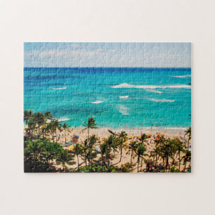 Erhöhte Ansicht eines Strandbildes in Waikiki, Hon Puzzle