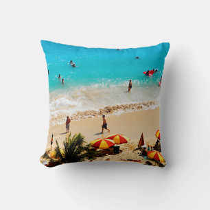Erhöhte Ansicht eines Strandpanoramas in Waikiki,  Kissen