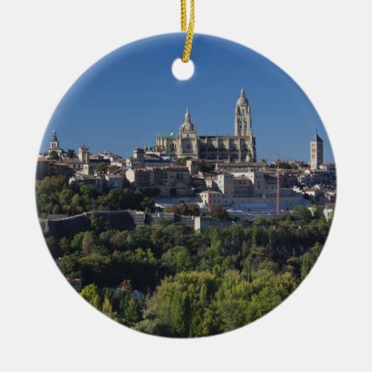 Erhöhte Aussicht auf die Kathedrale Segovia Keramik Ornament (Vorne)