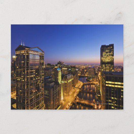 Erhöhte Aussicht, Fluss Chicago Postkarte (Vorderseite)