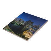 Erhöhte City-Skyline von Brickell Key Fliese (Seite)