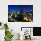 Erhöhte City-Skyline von Brickell Key Poster (Heimbüro)