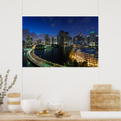 Erhöhte City-Skyline von Brickell Key Poster (Küche)