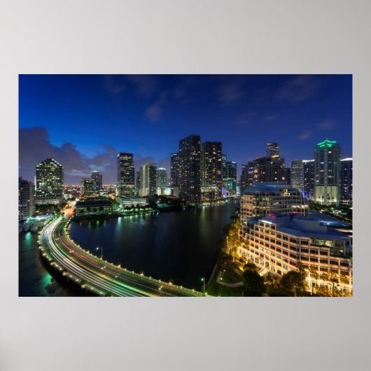 Erhöhte City-Skyline von Brickell Key Poster (Vorne)