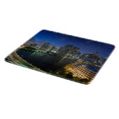 Erhöhte City-Skyline von Brickell Key Schneidebrett (Ecke)