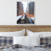 Erhöhte Eisenbahn in Chicago über Wabash Leinwanddruck (Insitu (Schlafzimmer))