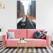 Erhöhte Eisenbahn in Chicago über Wabash Leinwanddruck (Insitu (Wohnzimmer))