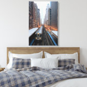 Erhöhte Eisenbahn in Chicago über Wabash Leinwanddruck (Insitu (Schlafzimmer))