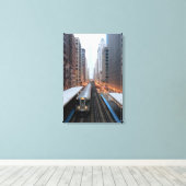 Erhöhte Eisenbahn in Chicago über Wabash Leinwanddruck (Insitu (Holzboden))