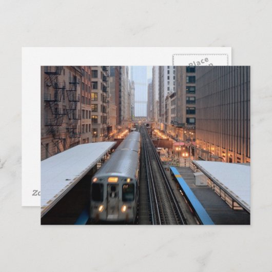 Erhöhte Eisenbahn in Chicago über Wabash Postkarte (Vorne/Hinten)