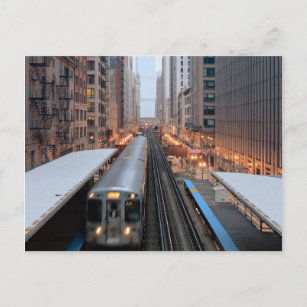 Erhöhte Eisenbahn in Chicago über Wabash Postkarte