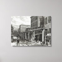 Erhöhte Eisenbahn in der Greenwich Street, New Yor