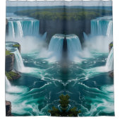 "Erhöhte Elegance - Panorama Niagarafälle Duschvorhang (Vorderseite)