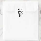 erhöhte Faust Runder Aufkleber (Tasche)