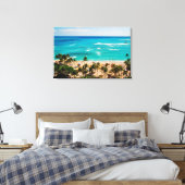 Erhöhte Sicht auf die Bucht von Waikiki, Honolulu  Leinwanddruck (Insitu (Schlafzimmer))