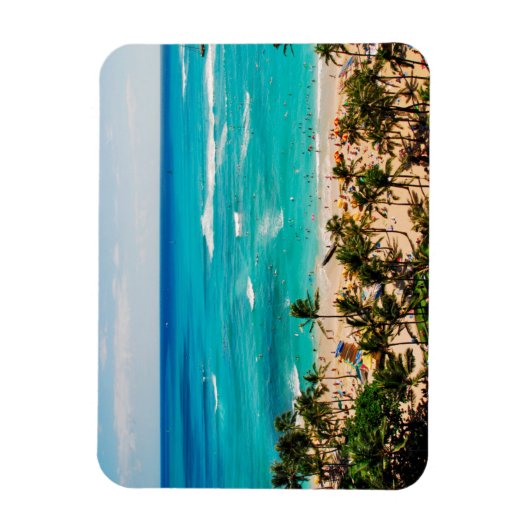 Erhöhte Sicht auf die Bucht von Waikiki, Honolulu  Magnet (Vertikal)