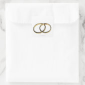 Erhöhte Sicht auf die Eheringe Quadratischer Aufkleber (Tasche)