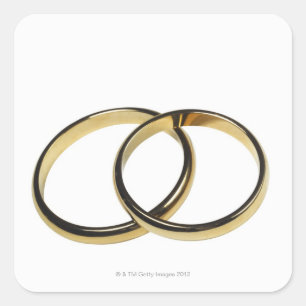 Erhöhte Sicht auf die Eheringe Quadratischer Aufkleber