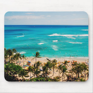 Erhöhte Sicht auf die Waikiki Beach Szene, Honolu Mousepad