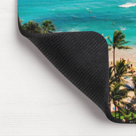 Erhöhte Sicht auf die Waikiki Beach Szene, Honolul Mousepad (Ecke)