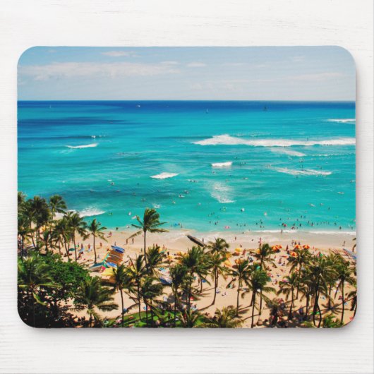Erhöhte Sicht auf die Waikiki Beach Szene, Honolul Mousepad (Vorne)