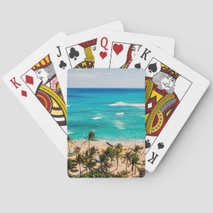 Erhöhte Sicht auf die Waikiki Beach Szene, Honolul Spielkarten
