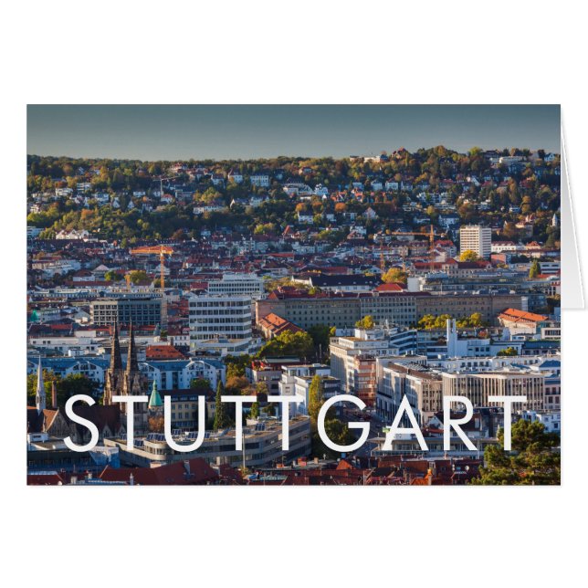 Erhöhte Stadtsicht von Stuttgart (Vorderseite (Horizontal))