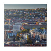 Erhöhte Stadtsicht von Stuttgart Fliese (Vorderseite)