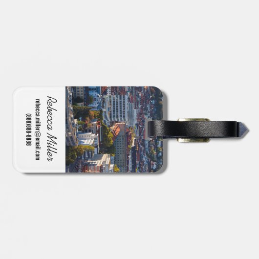 Erhöhte Stadtsicht von Stuttgart Gepäckanhänger (Rückseite horizontal)