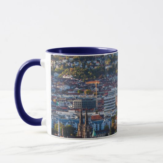 Erhöhte Stadtsicht von Stuttgart Tasse (Links)