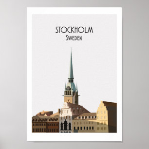 Erhöhte Vintages Reise-Plakat Stockholms Lech Poster